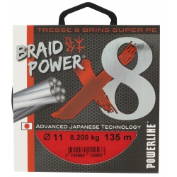 TRESSE BRAID POWER X8 ROUGE